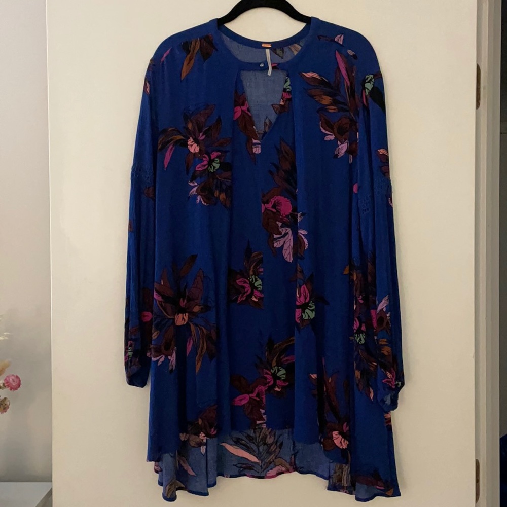 Small Blue Floral Free People Tunic